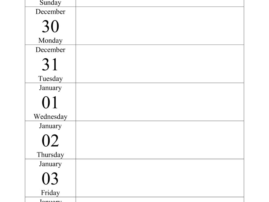 Weekly Calendar 2025 WORD EXCEL PDF