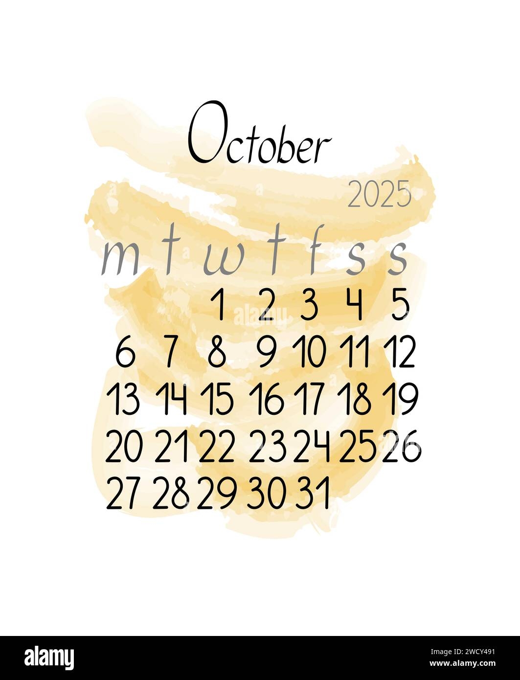 October 2025 Calendar Portrait