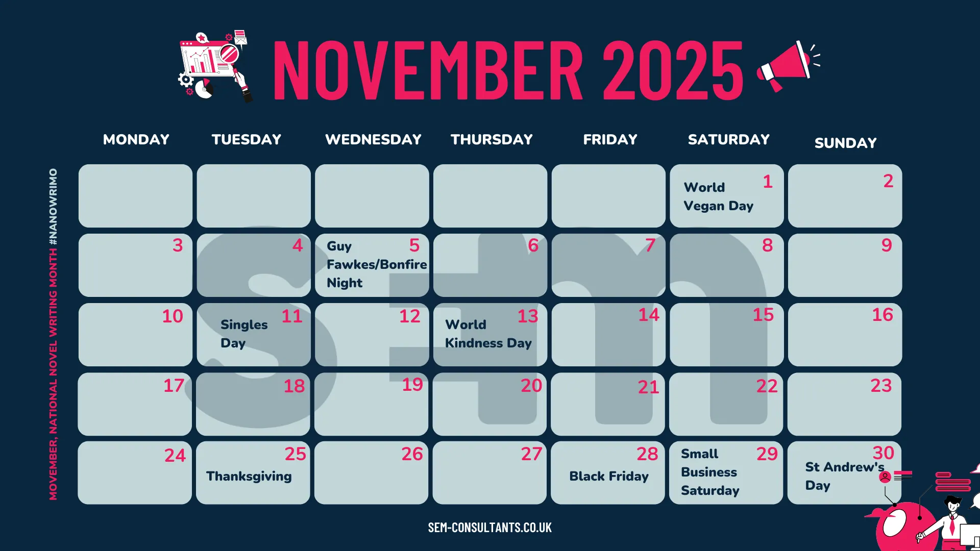 November Month Calendar 2025