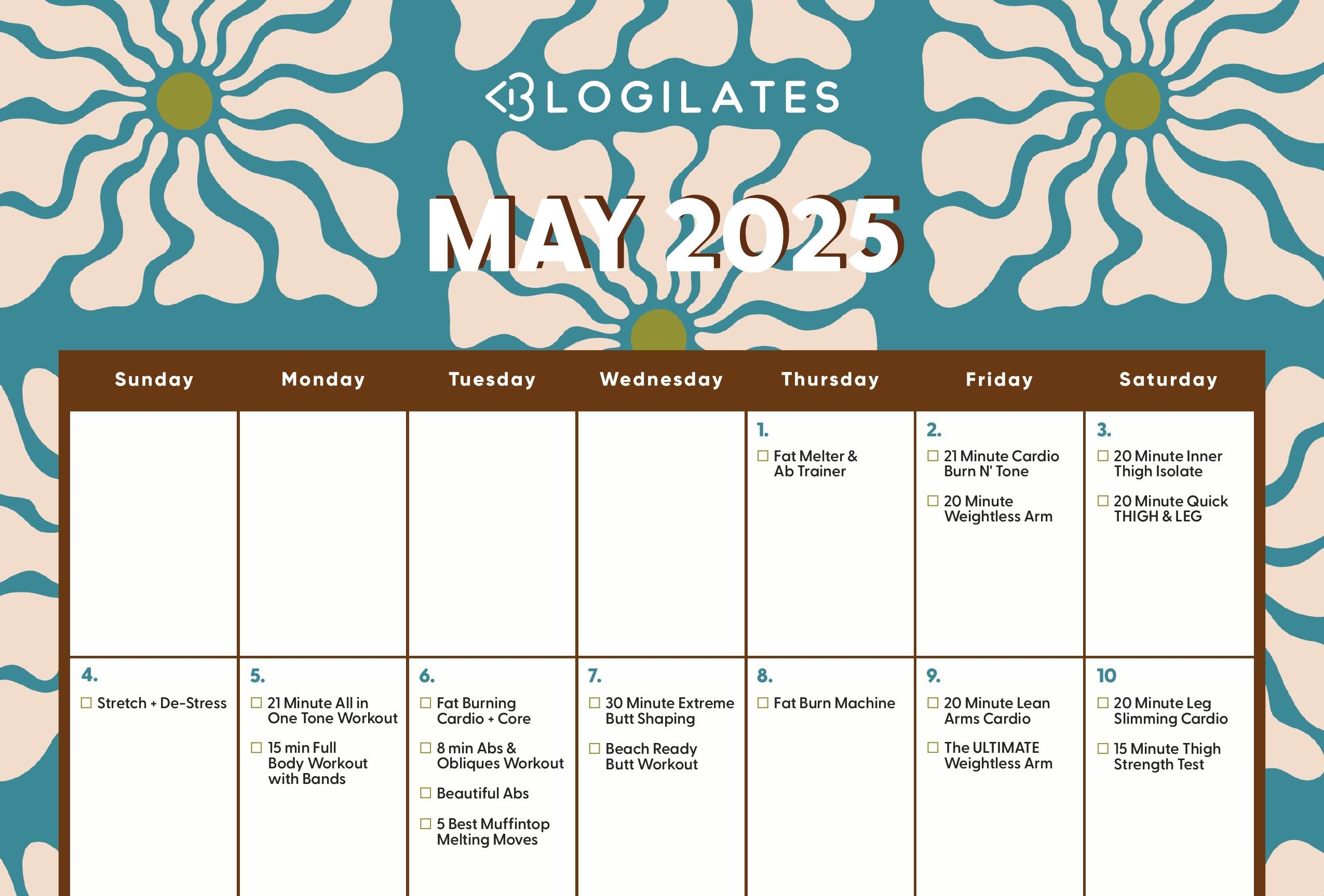 Blogilates November 2025 Calendar