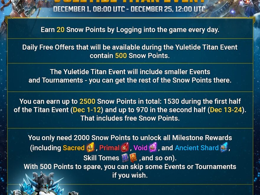 Yuletide Titan Event Guide Raid Shadow Legends