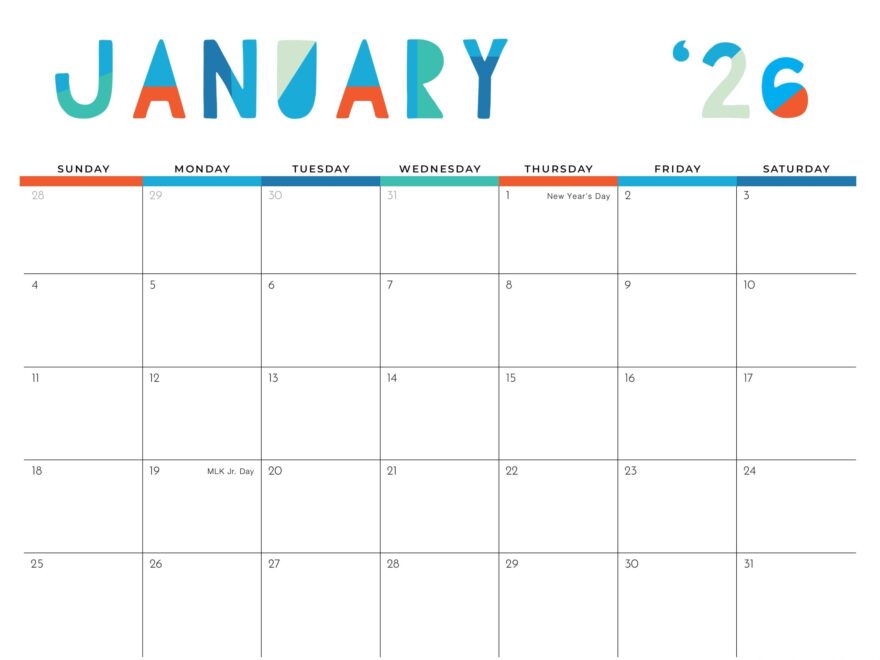 2025 2026 Colorful Printable Calendar For Moms IMOM