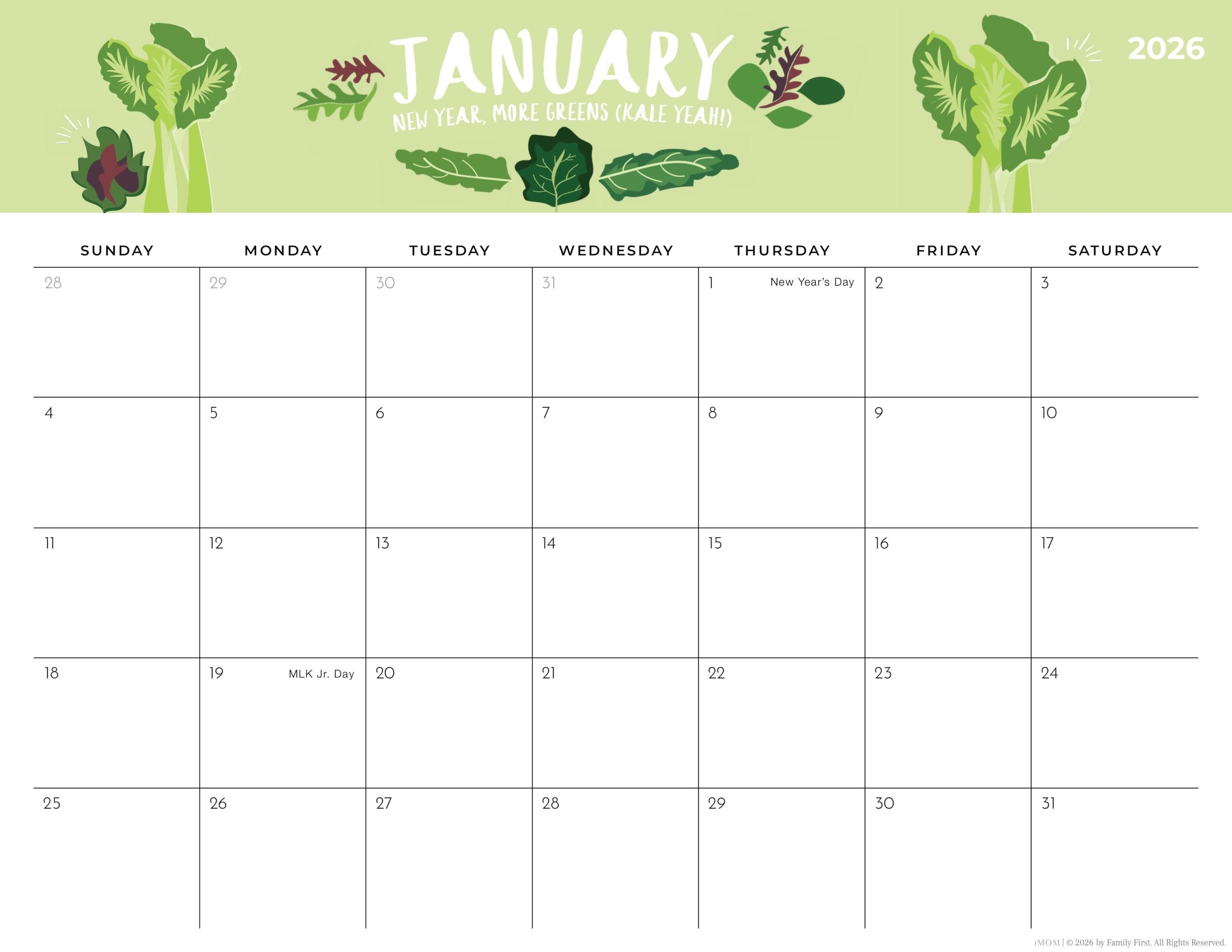 Imom Calendar January 2026