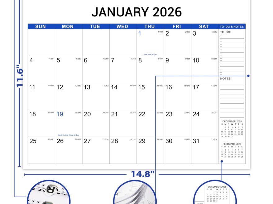 2026 Wall Calendar 12 Months Wall Calendar January 2026 December 2026 15 X 11 5 Large Writing Blocks Suitable For Hanging On The Wall Amazon in Office Products