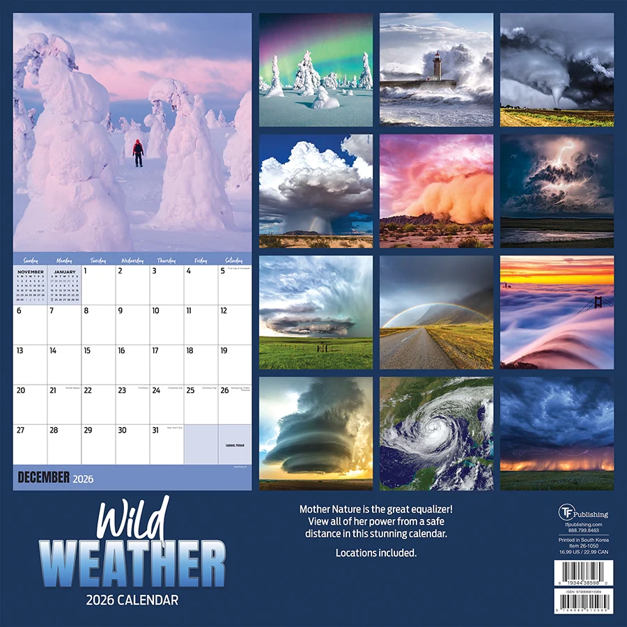 2026 Weather Wall Calendar TF Publishing Calendars Planners Journals Stationery