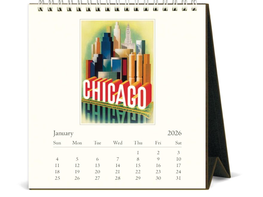 Amazon Cavallini 2026 Chicago Easel Desk Calendar 6x6 5 Inches 12 Month Page A Month Standing Desk Calendar Ideal For Chicago Lovers Small And Cute Office Products