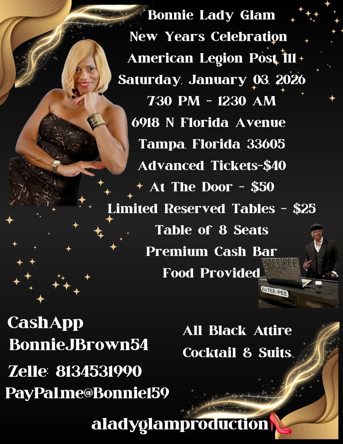 Bonnie Lady Glam New Year s Celebration American Legion Tampa 3 January To 4 January AllEvents