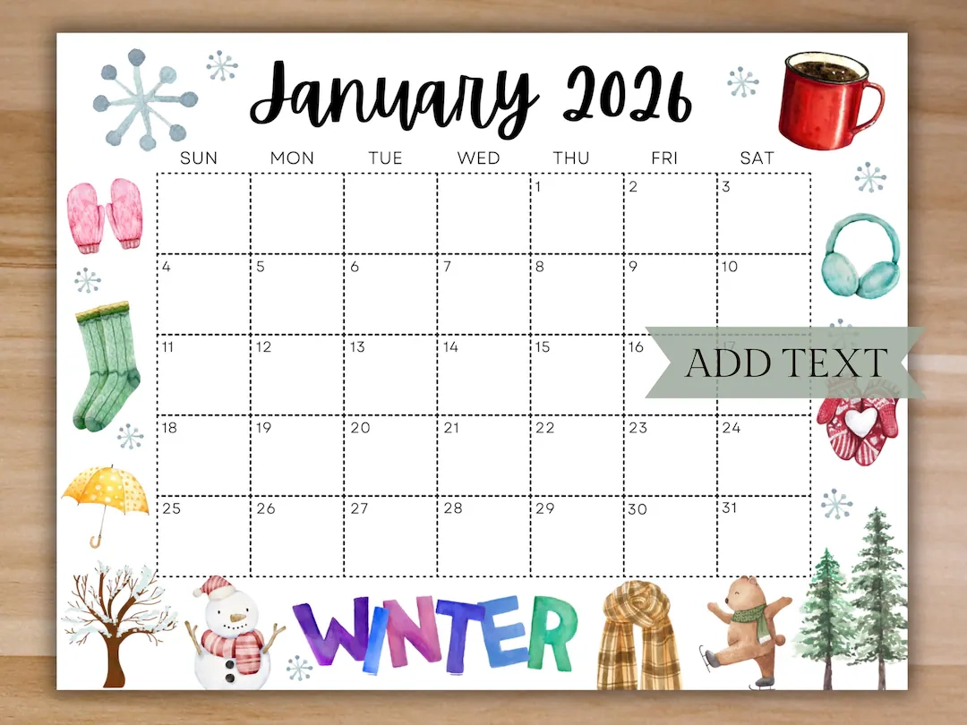 January 2026 Behavior Calendar