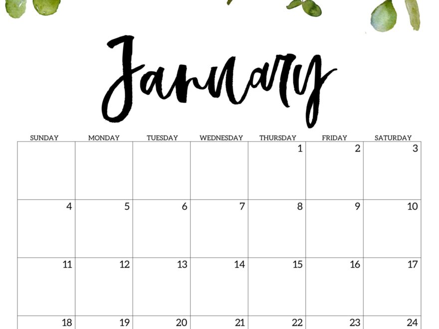 Free Printable Floral Calendar 2026 Paper Trail Design