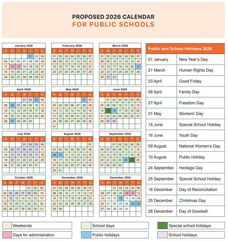 Here Are The Proposed 2026 And 2027 School Calendars For South Africa BusinessTech