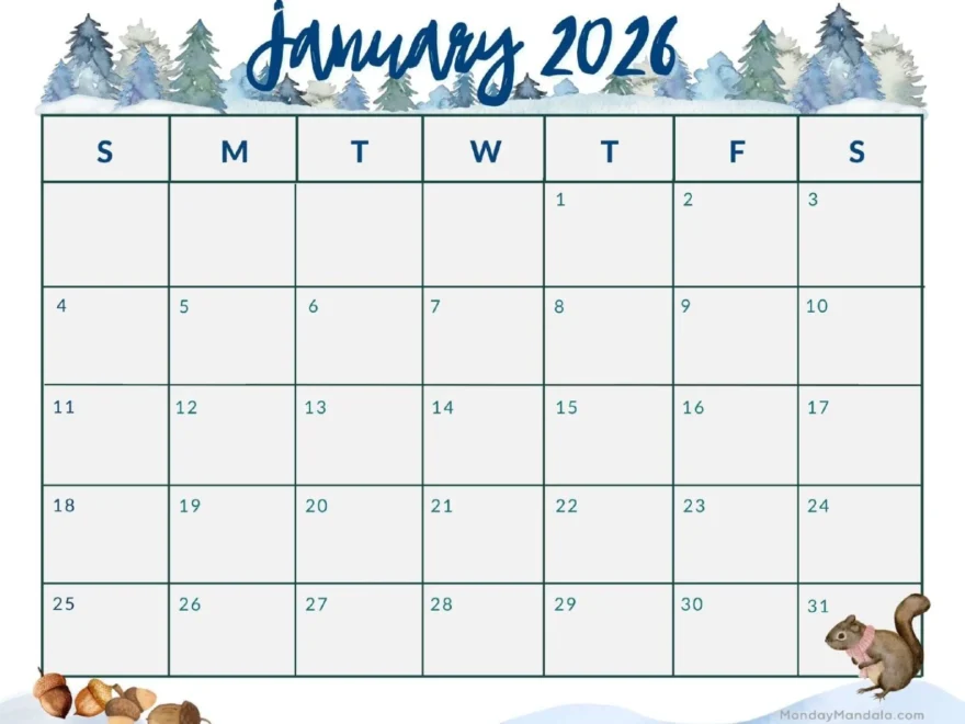 January 2026 Calendars Free PDF Printables