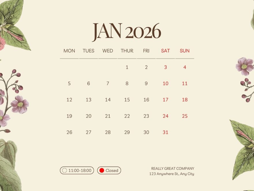 Page 14 Free Printable Customizable Monthly Calendar Templates Canva