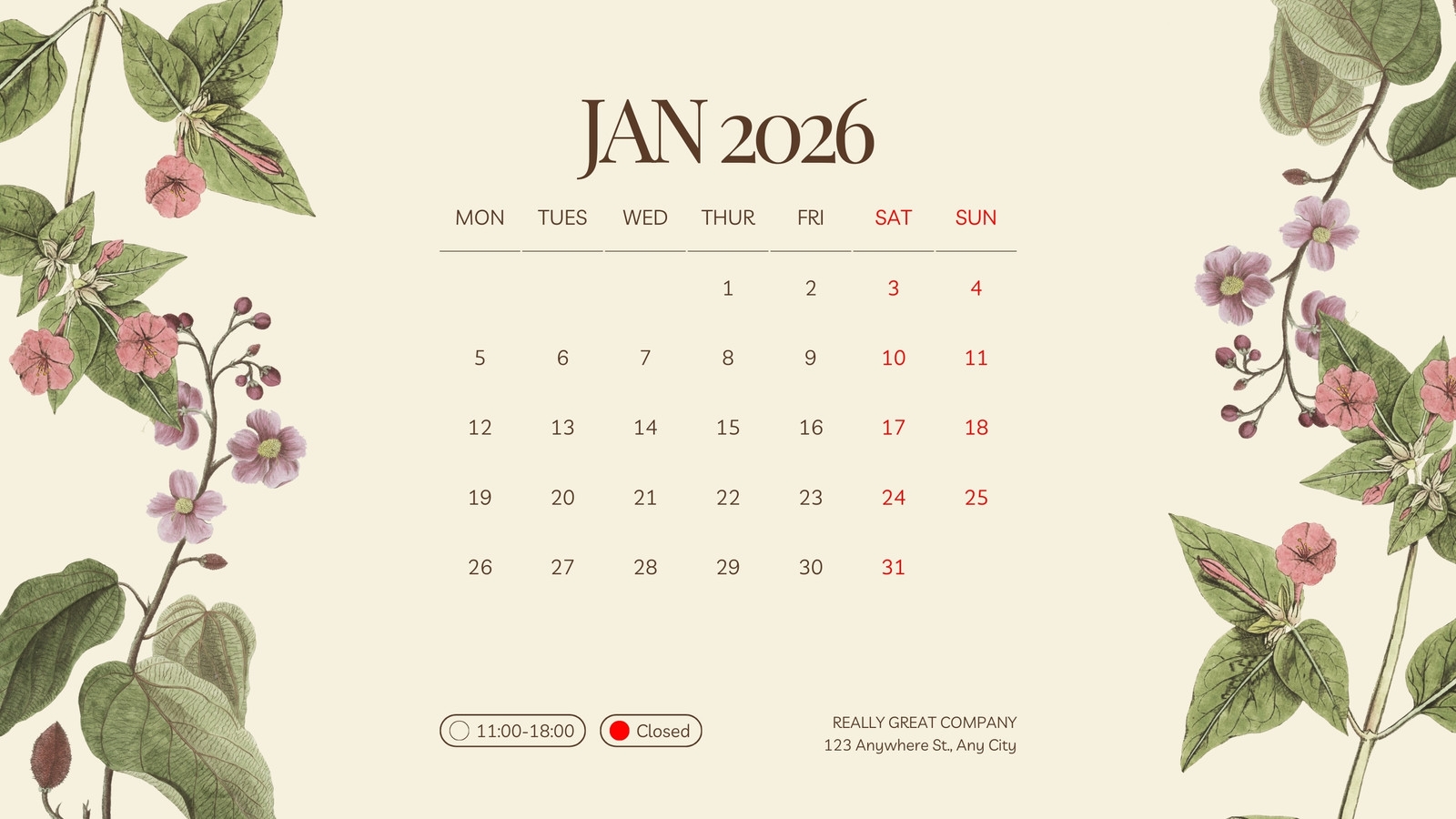 Page 14 Free Printable Customizable Monthly Calendar Templates Canva