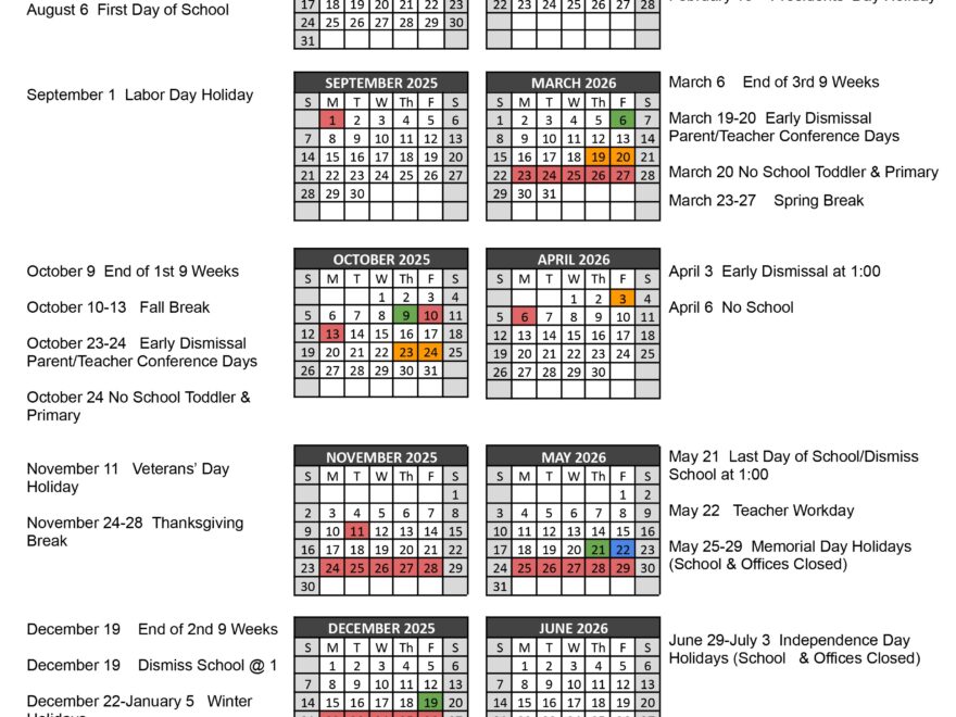 School Calendar Joseph S Bruno Montessori Academy
