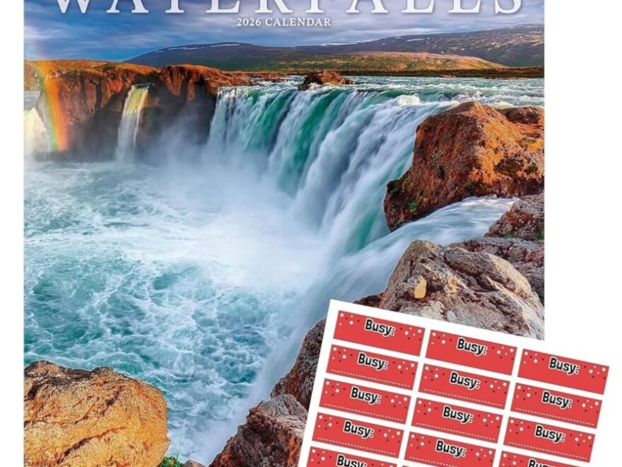 Waterfalls Calendar 2026 16 Months With FREE Organisational Stickers Amazon co uk Stationery Office Supplies